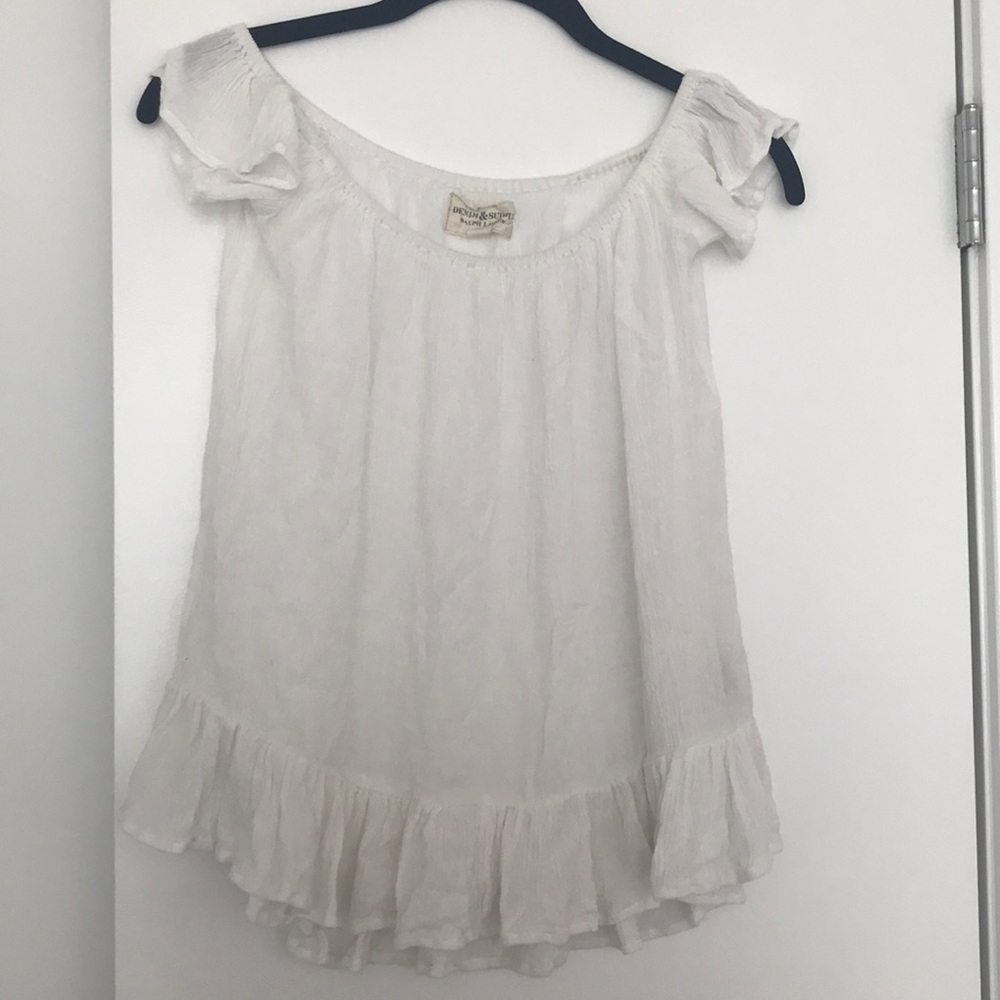 ralph lauren off the shoulder white top